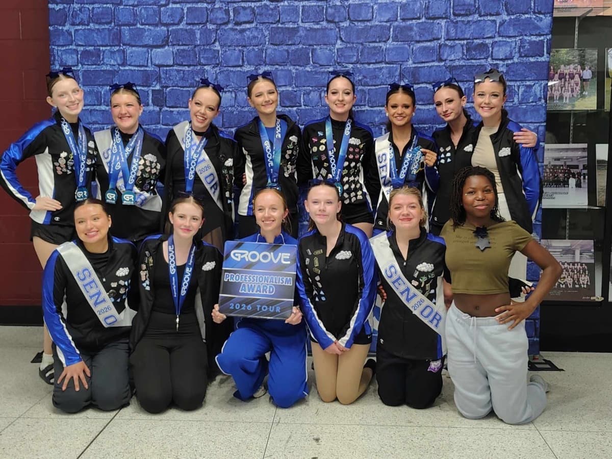Skyward Dance Studio competition team posing with their professionalism award